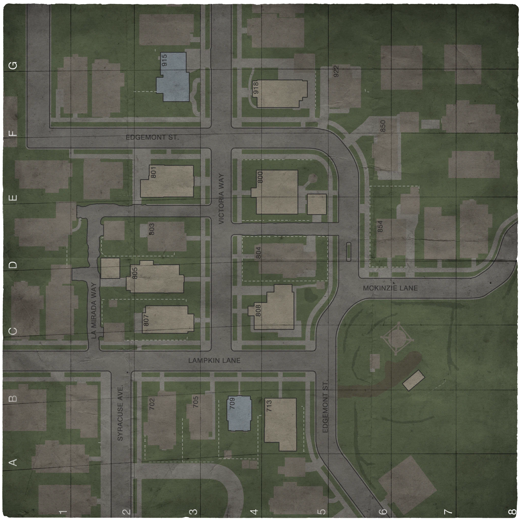 Area map for Myers House